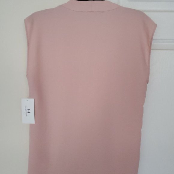 NWT HALSTON V-Neck Extended Shoulder Pink Blouse - XS, NWT. - Picture 2 of 4